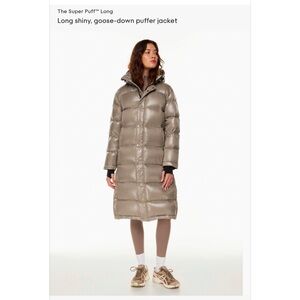 Aritzia The Superpuff Long- shiny taupe